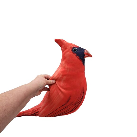 Red Cardinal Bird Shaped Plush Pillow Toy - Picture 1 of 2